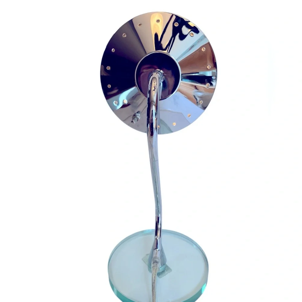 Silver Lighted Magnifying Stand Makeup Mirror on a Clear Lucite Base by HoMedics